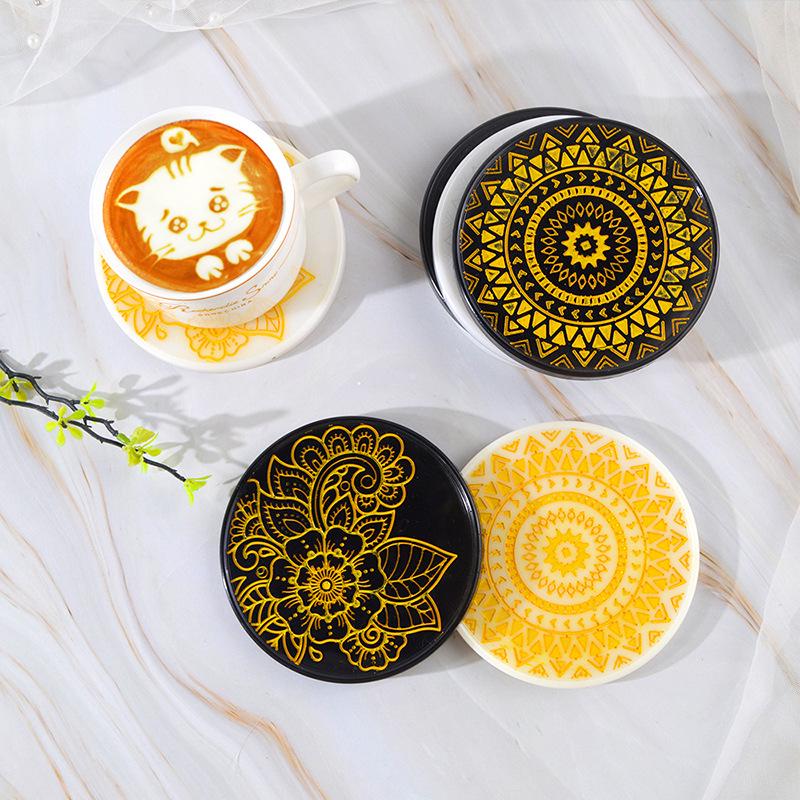 Mandala Pattern Round Resin Coaster Silicone Mold Set for DIY Epoxy and Plaster
