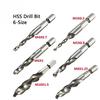 HSS Thread Spiral Screw Metric Composite Tap Drill Bit 6pcs 1/4 Hex Shank Tap M3 M4 M5 M6 M8 M10 Woodworking Tool