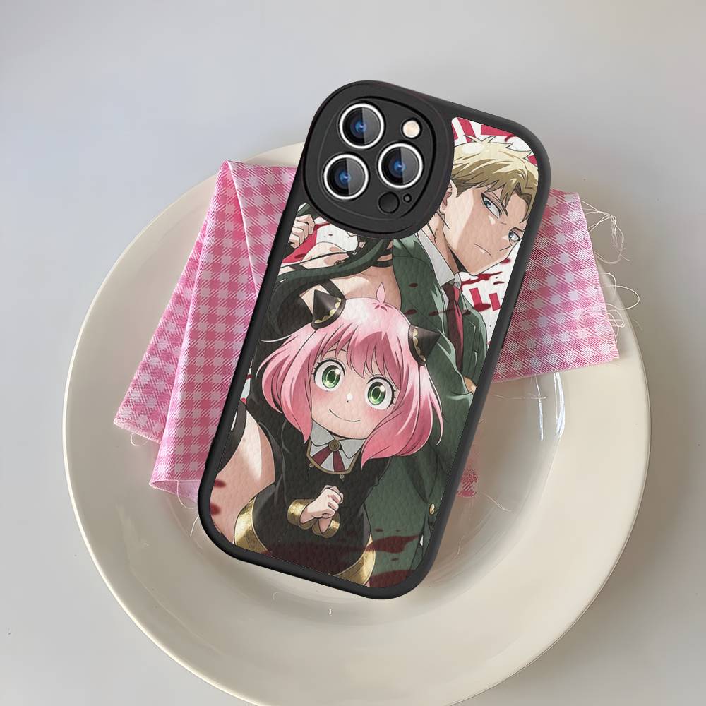 Классический Чехол для Телефона Аниме Семья Шпиона Из Кожи Для IPhone 16 15 14 13 12 11 Pro Max Plus Матовый Чехол