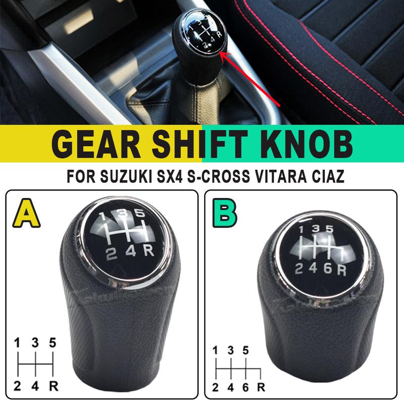 5 6 Speed Manual Gear Shift Konb For Suzuki Ciaz SX4 S-cross 2015- Lever Handle High-Quality Auto Parts Interior Accessories