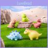 Adorable Resin Mini Dinosaur Figurines Cartoon Style Cute Desk Ornaments Accessories