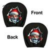 Cute Christmas Car Decor 2Pcs Santa Headrest Covers, Printed Pillow Cases, Universal Fit Funny Holiday Interior Styling for Most Vehicles, Soft