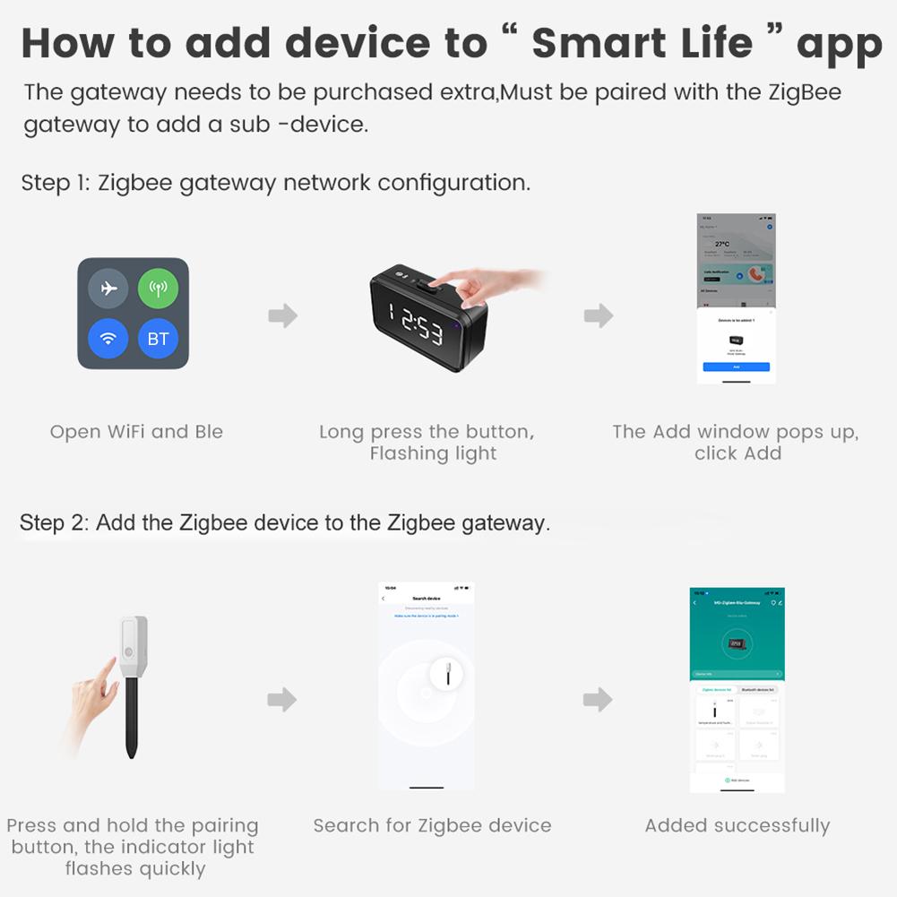 1-3 шт. Tuya Zigbee WiFi Датчик влажности почвы Садовый датчик влажности и температуры почвы Умный удаленный монитор почвы
