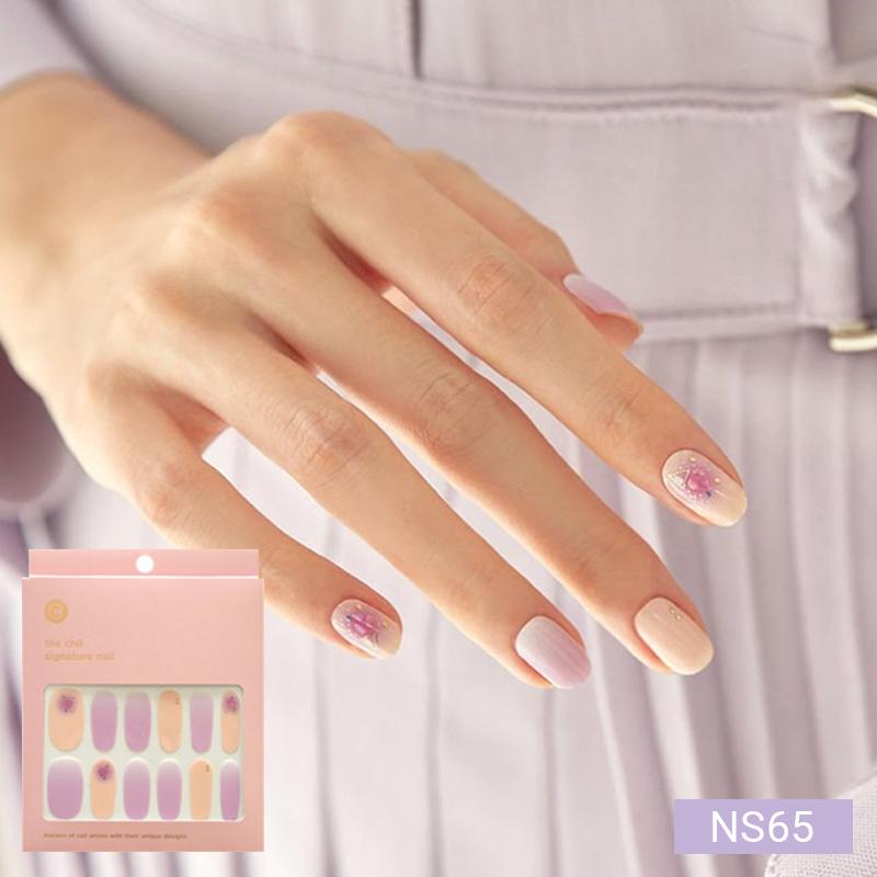 Пастельные полоски для ногтей 24 шт. | Самоклеящиеся типсы-наклейки, Мягкие розовые и лавандовые тона, Быстрый 5-минутный маникюр