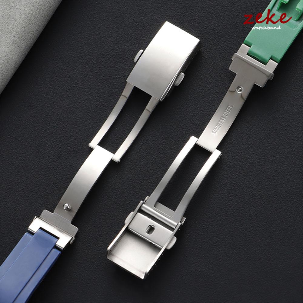 Силиконовый ремешок для часов 20 мм для Rolex для Water Ghost Green Водонепроницаемый резиновый ремешок для часов Цельный регулируемый браслет с раскладывающейся застежкой