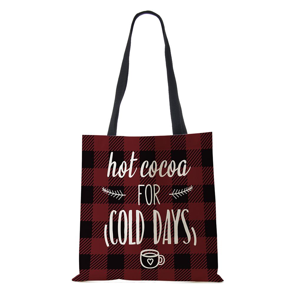 Рождественская холщовая сумка-шоппер Харадзюку Веселая рождественская елка Многоразовая дорожная сумка через плечо Большой вместимости Складная сумка-тоут для хранения Ручная KTB