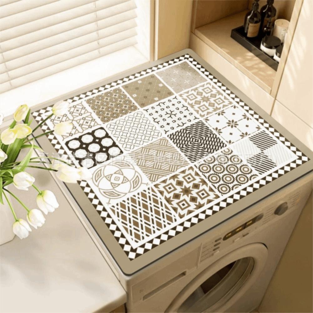 Anti Slip Washer Top Pad Minimalist Line Dryer Top Mat Washer Top Protector Mat Home Use