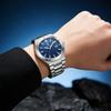 Men Quartz Watch Stainless Steel Band Fashion Textured Dial Date Calendar Waterproof Business Male Wristwatch