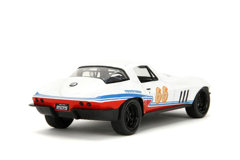 Jada Toys BIGTIME MUSCLE 1966 Chevy Corvette Белый Готовый продукт JADA35205 1/24 #66
