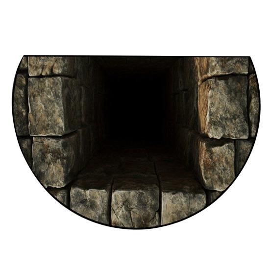 Полукруглый коврик для пола Нескользящий Декоративный 3D-иллюзия Реалистичный ковер-норка Прихожая Гостиная Спальня Устойчивый к выцветанию Коврик для зонирования