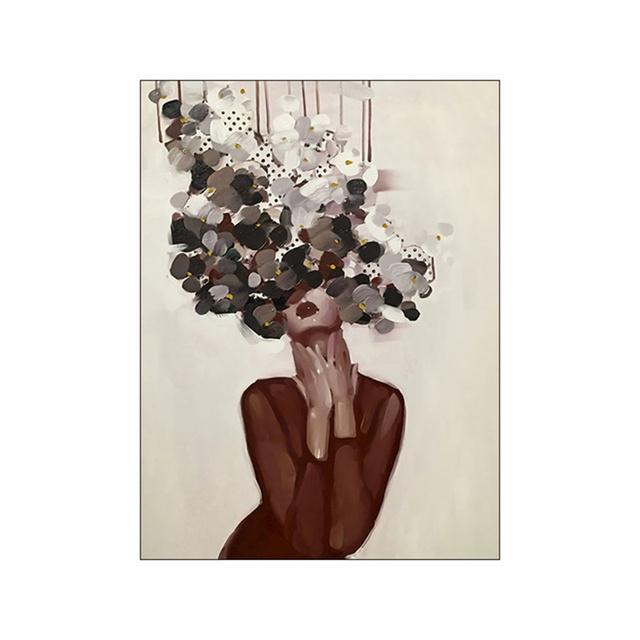 Абстрактная женская голова с цветами, холст, живопись, современные постеры и принты, настенная художественная картина для гостиной, домашний декор