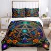 3pcs Mystic Pentagram Enchanted Pattern Bedding Set, 1* Cover + 2*Pillowcases, Printed Bedding Set, Soft and Comfortable, Suitable for Bedro
