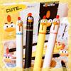1/4pcs Funny Chick Gel Ink Pen Set Cute Cartoon Yellow Chicken Design 0.5mm Fine Point Black Ballpoint Pens for Writing