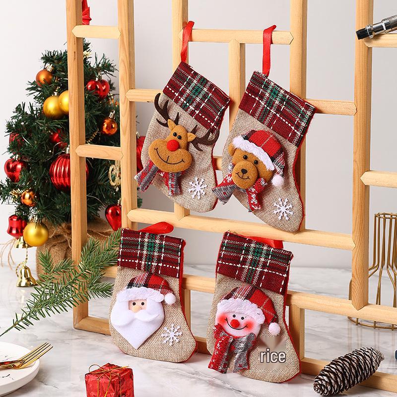 Santa Claus Christmas Stockings and Gift Bags - Tree Ornaments & Small Socks
