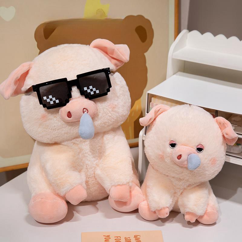 23/35/45cm Simulation Animals with Stretchable Nasal Mucus Pig Fluffty Doll Cute Snotty Pig Plush Toy Kids Birthday Gifts Decor