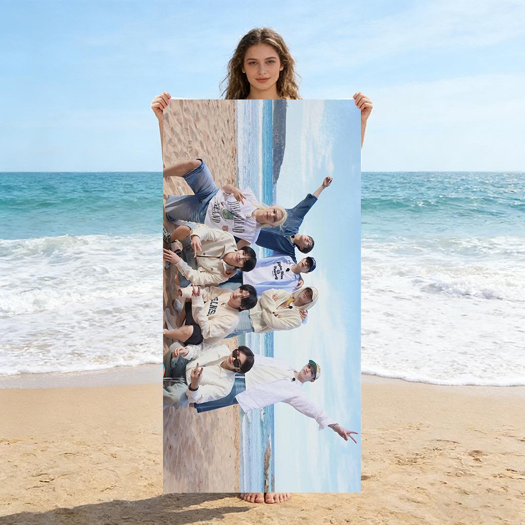 1pc S-SKZ Seaside Beach Towel Large Quick-drying Towel Suitable for Beach Yoga Pool Gym Towel Summer Gift for Friends Sand Free