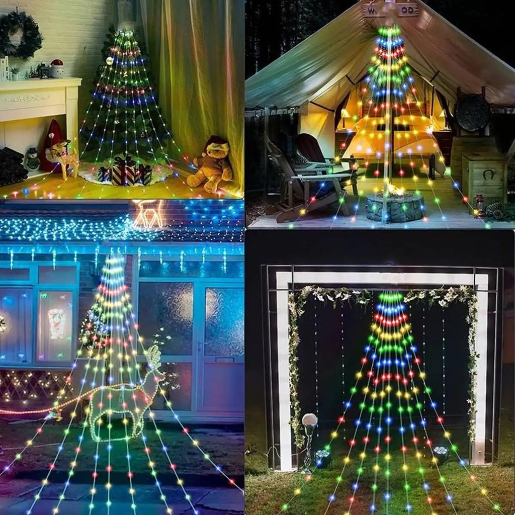 180 светодиодная Гирлянда Звездный Свет RGB Dreamcolor Рождественская Елка Декоративная Световая Лента Водопад Дерево Сказочный Свет 8 Режимов Гирлянда Сосульки