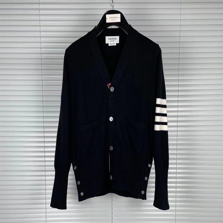 TB Унисекс Шерстяной Кардиган с Четырьмя Полосками - Повседневная Куртка Осень/Зима