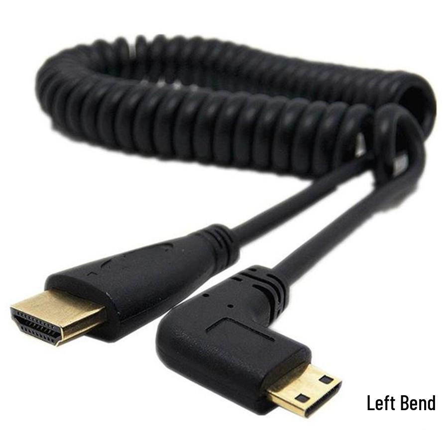 Мини 90° кабель HDMI - HDMI HD пружинный для DSLR камер к телевизору