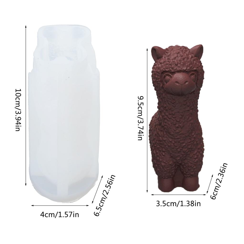 3D Alpacas Silicone Mold Plaster Scented Candle Resin Molds Aromatherapys Candles Epoxy Casting Molds Animal Decoration