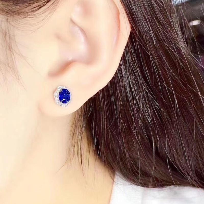 BELLA BOX Новые популярные серьги с сапфирами и имитацией бриллиантов, женские модные серьги с цветными сокровищами