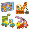 DJECO Puzzle Duo Artic-Roll Vehicle, Working Vehicle, Excavator, Picture Matching, Ages 1, 2, and 3, Boys and Girls, Toddlers, Baby Gift, Present,