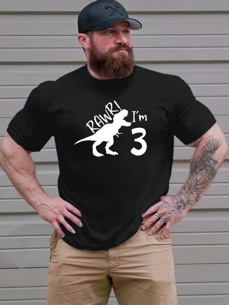 Betta Fish Dad Graphic Tee for Men, Plus Size Casual Crew Neck T-Shirt, 100% Polyester Knit Fabric, Slight Stretch, Regular Fit, Summer Short Sleeve T