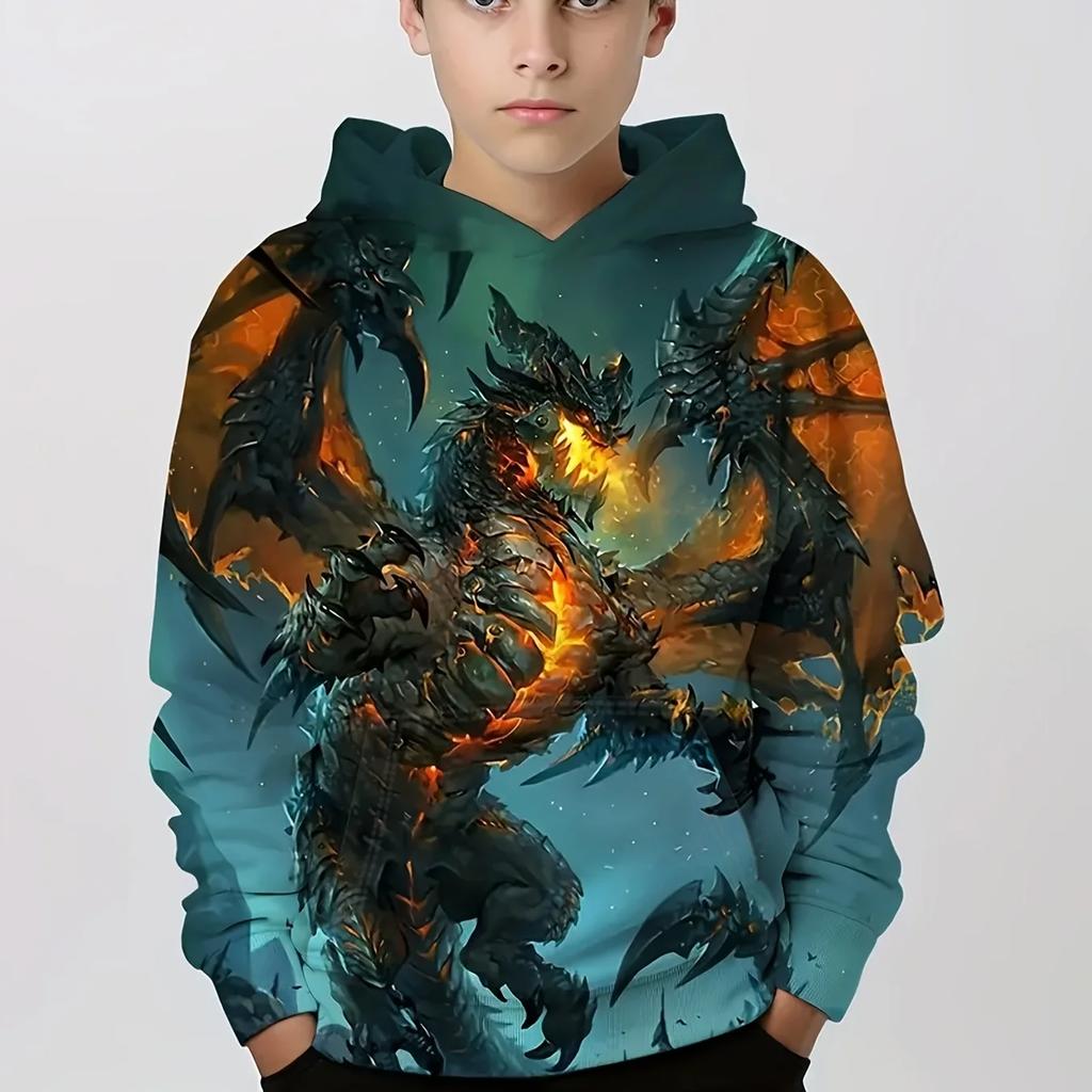 Модный геймпад с цветными блоками, милая и уютная толстовка с 3d принтом для мальчиков, теплая и стильная детская пуловер с капюшоном, топы, одежда