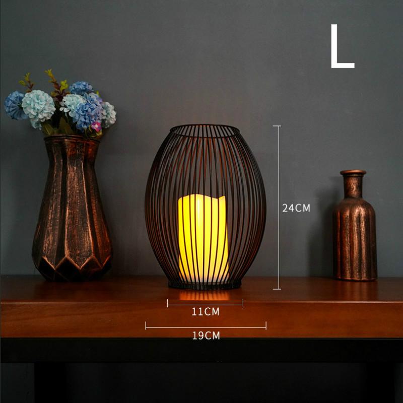 Светодиодная имитация свечи в скандинавском стиле, чрезвычайно простая декорация из кованого железа, ночник, креативные домашние поделки для кафе и ресторанов