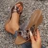 Fashion Fashion Leopard Print Wedges Sandals Women Summer 2025 Transparent PVC Platform Slippers Woman Thick Sole Non Slip Beach Slides