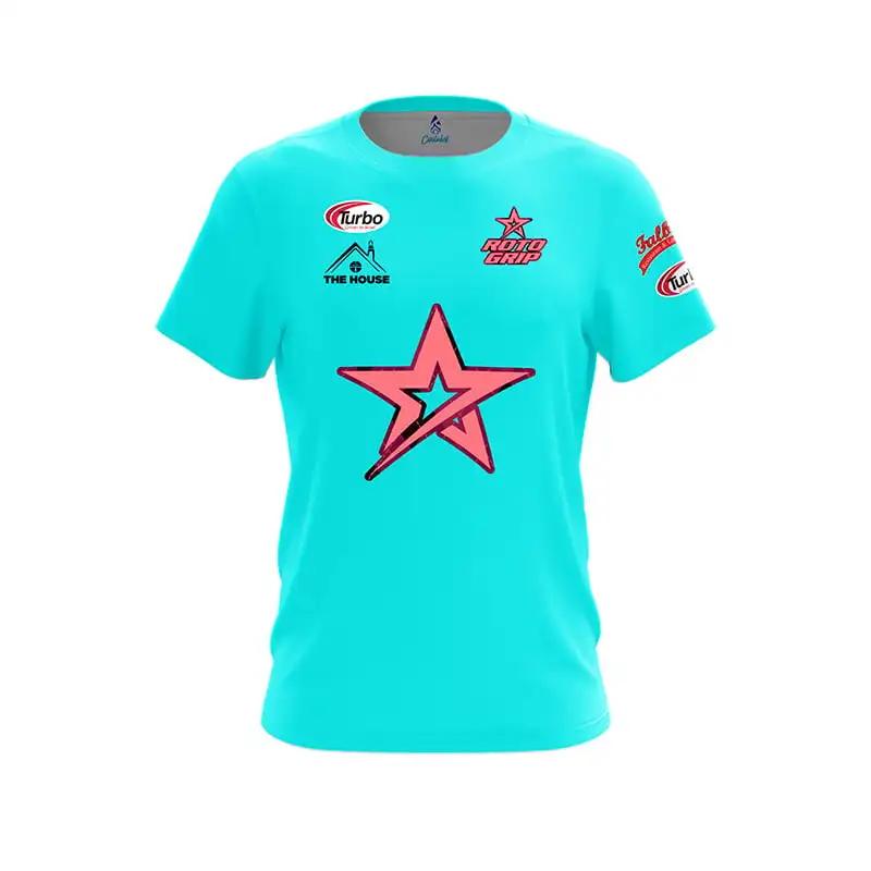 New Boys Roto Grip Leopard Red Lip Split Color Bowling Jersey Short Sleeve Performance Sports Tee Fan Casual Streetwear Tops