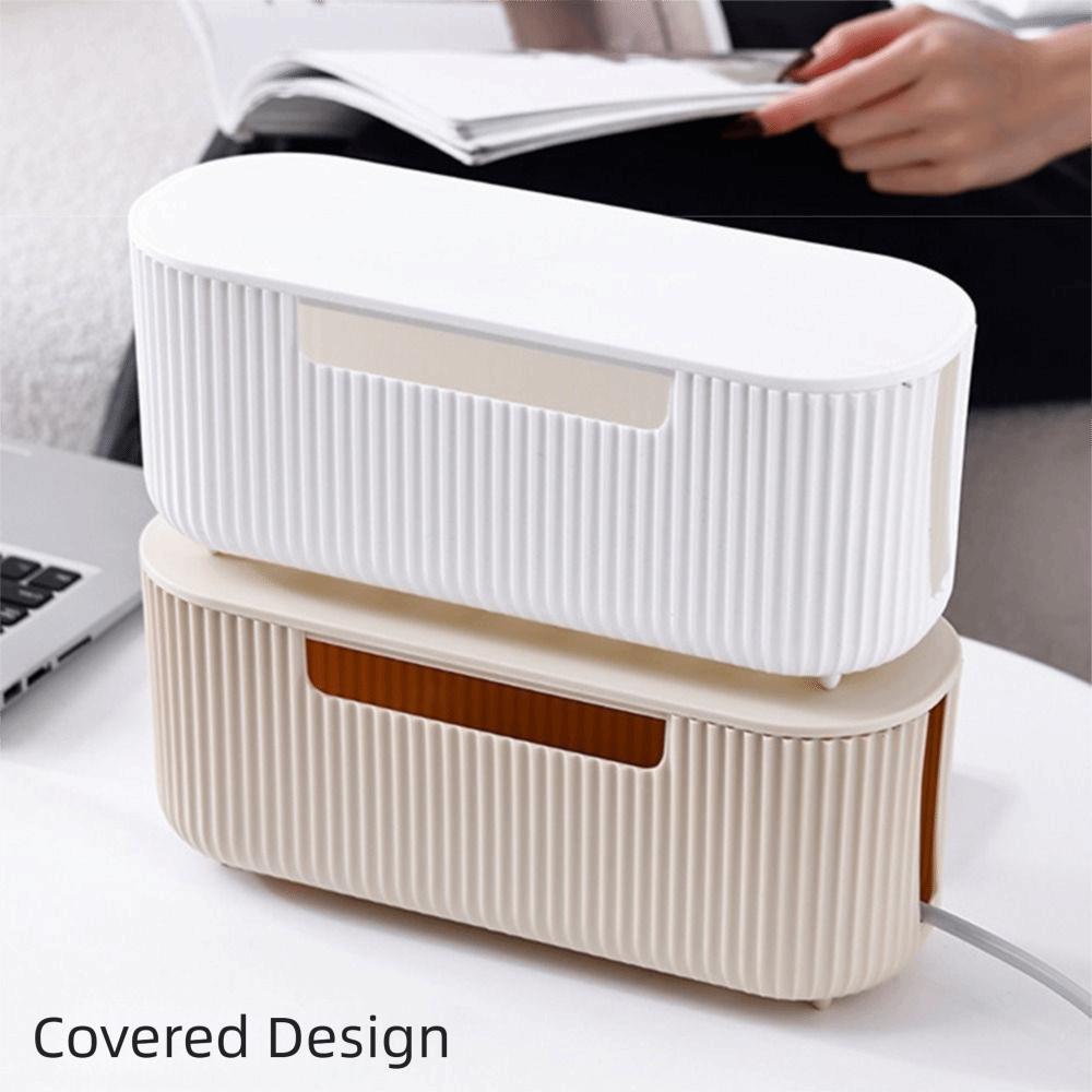 With Lid Power Strip Storage Box Dustproof Power Strip Organizer Wire Management Case Home