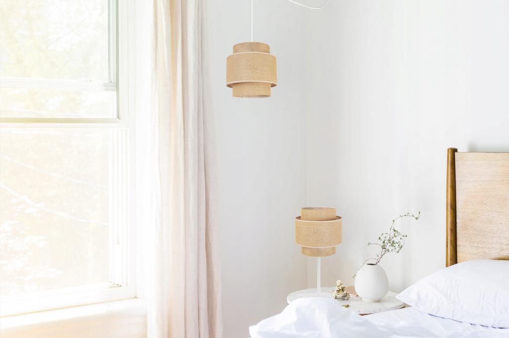 NIGHT TABLE LAMP BOHO JUTA LAMPSHADE 20 CM