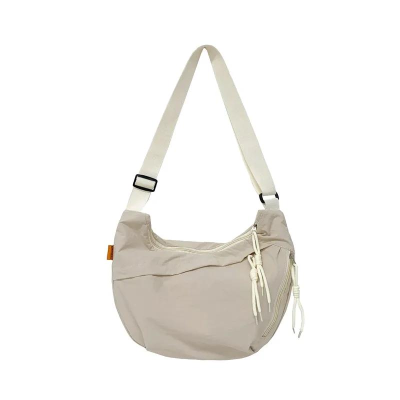 Женская нейлоновая сумка для шитья через плечо, повседневная, однотонная, на молнии, большая емкость, модная, с плечевым ремнем