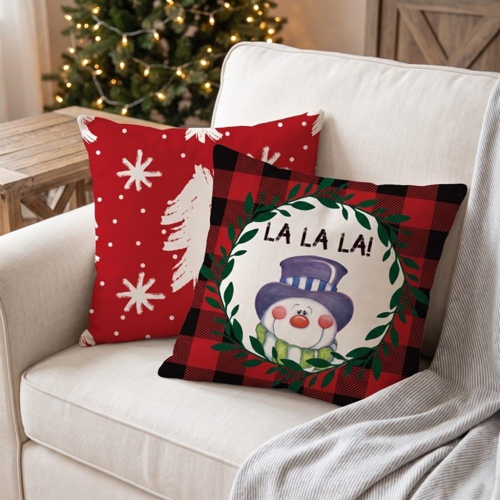 Soft Throw Cushion Case Santa Claus Xmas Tree Pillowslip Christmas Pillow Cover Winter Decor
