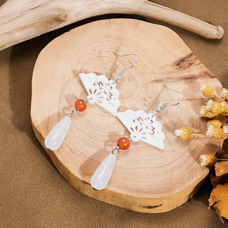 BLINGBAY женские новые серьги с искусственным жемчугом в китайском стиле, серьги с кисточками в форме бабочки в китайском стиле, простые аксессуары Hanfu, ретро-ювелирные изделия