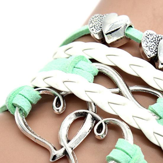 Браслет Многослойные антиаллергенные аксессуары Ручная работа Большой кулон в форме сердца любви Плетеный браслет