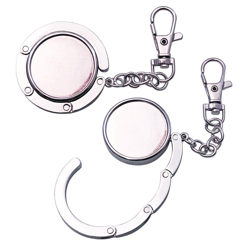 Простой круглый металлический складной крючок-держатель для сумки, портативные крючки для сумок, брелок, подвески для стола, многоцелевой нескользящий крючок