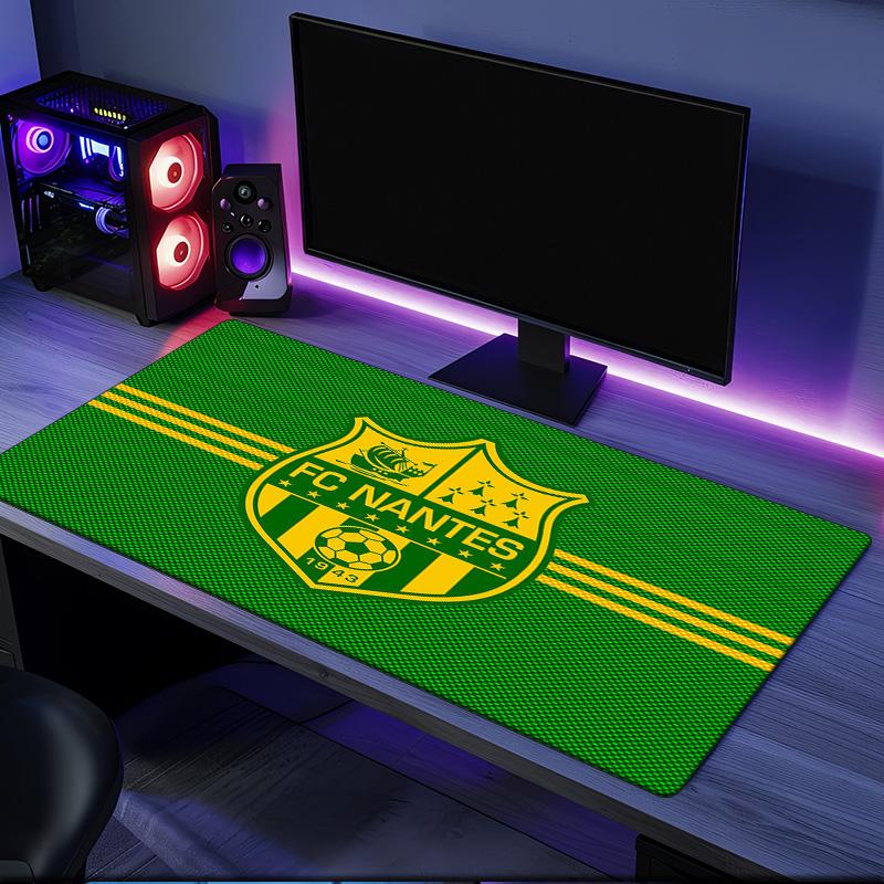 Fc Nantes Crest Design mouse pad, rubber base, esports desk mat, mouse pad for gamers and office use, gaming desk , easy to clean mat