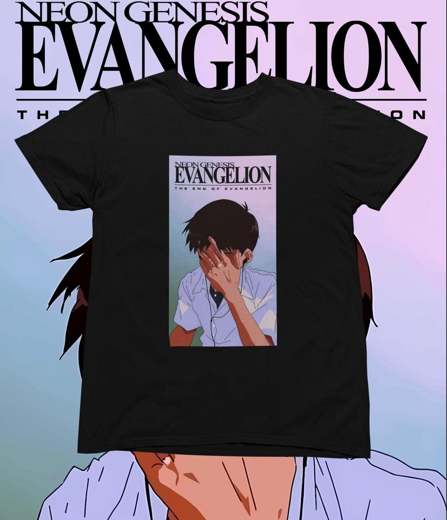 Аниме Неон Genesis Evangelion Конец Евы Печатная Футболка Унисекс и Женская Футболка Унисекс Топ Спортивная Футболка 2026 Лето Новая Футболка
