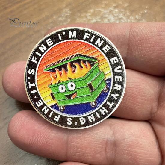 1/2/5 шт. монета в виде пламени мусорного контейнера, резная памятная медаль, медальон из металла, круглая коллекционная монета, украшение для домашнего офиса и стола