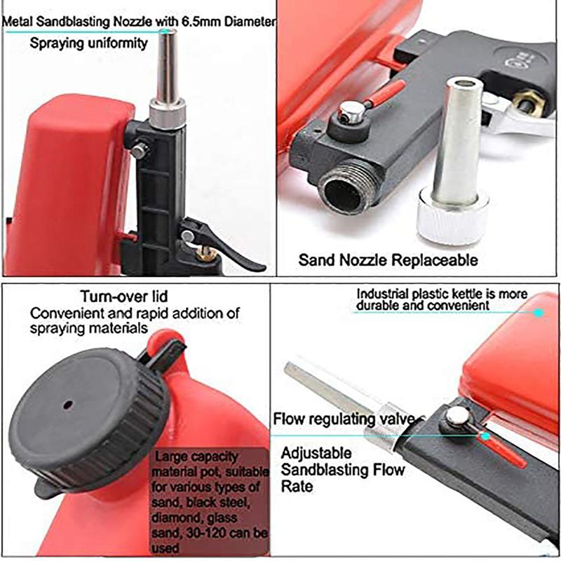 90psi портативный небольшой ручной пневматический пескоструйный пистолет Пневматический пескоструйный пистолет
