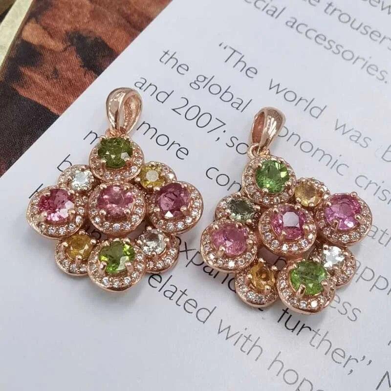 Sace Gems Ожерелья с подвеской из стерлингового серебра 925 пробы с натуральным турмалином для женщин, сверкающие ювелирные изделия, подарок на день рождения