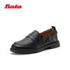 Женские модные ретро лоферы Bata на толстом каблуке из овчины
