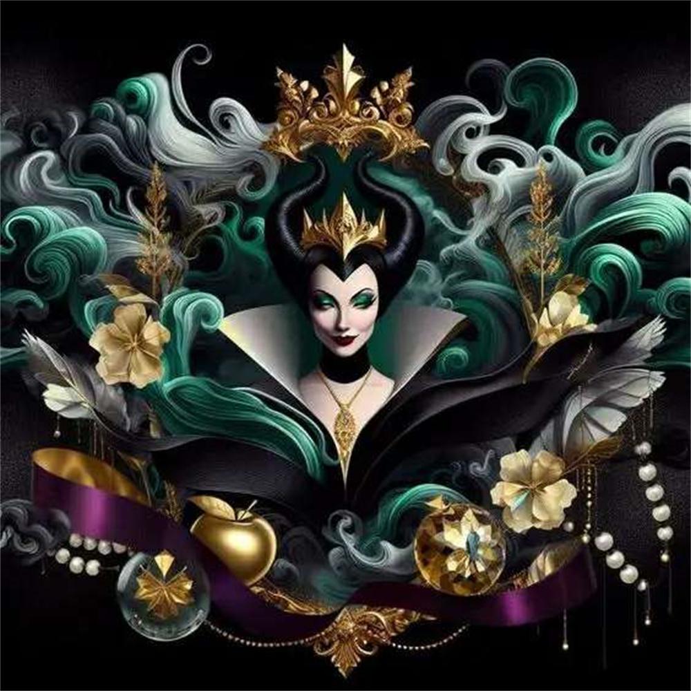 Disney Злодеи Узор Пазл Крест Печать Квадратное Искусство Алмазная Живопись 5d Стежок Мозаика Новая Коллекция Большой Размер Дети