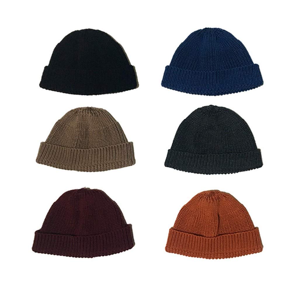 Croogo Вязаная Однотонная Шапка-Капюшон Короткая Полосатая Вязаная Крутая Исламская Неглубокой Посадки Мужская Шапка-Бини, Цвет, Простая, Оверсайз, Крышка, Весна, Осень, Зима, Шапка, Шапка,
