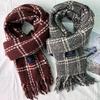 Korean Style Houndstooth Plaid Tassel Scarf – Versatile, Warm Shawl