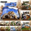 Комплект постельного белья с тигром King Size 230x260, двуспальная кровать, односпальная кровать Queen, наволочка с изображением животных из льна и 3D-наволочки, комплекты постельного белья для двоих