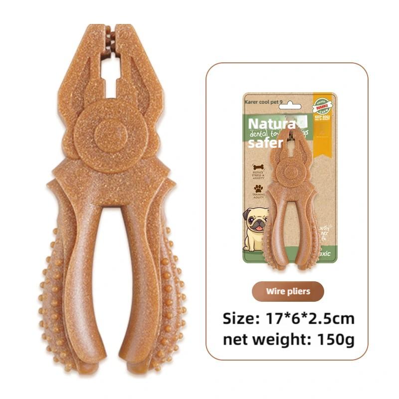 High Quality Wood Blend Brush Shape Chew Toys Baking Soda Compressed Dog Chew Toy with Eco-Friendly Pliers Design Reinforced