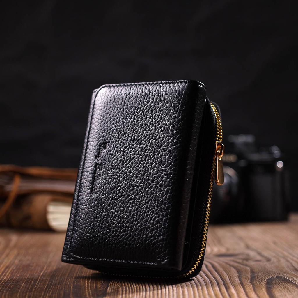 Women's Tri-fold Wallet Made of Genuine Leather Tony Bellucci Wallet 22024 Black